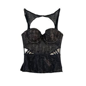 Victoria’s Secret Lace Bustier Corset Black NEW Size 32B